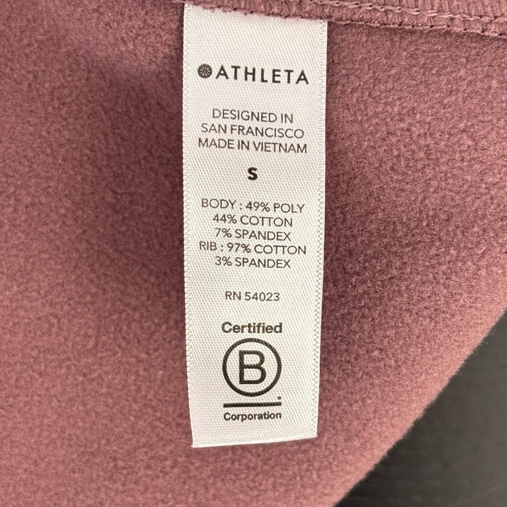 ATHLETA Triumph Printed Hoodie Sz S Smoked Mauve Brown Lynx Sweatshirt Jacket - Picture 9 of 10